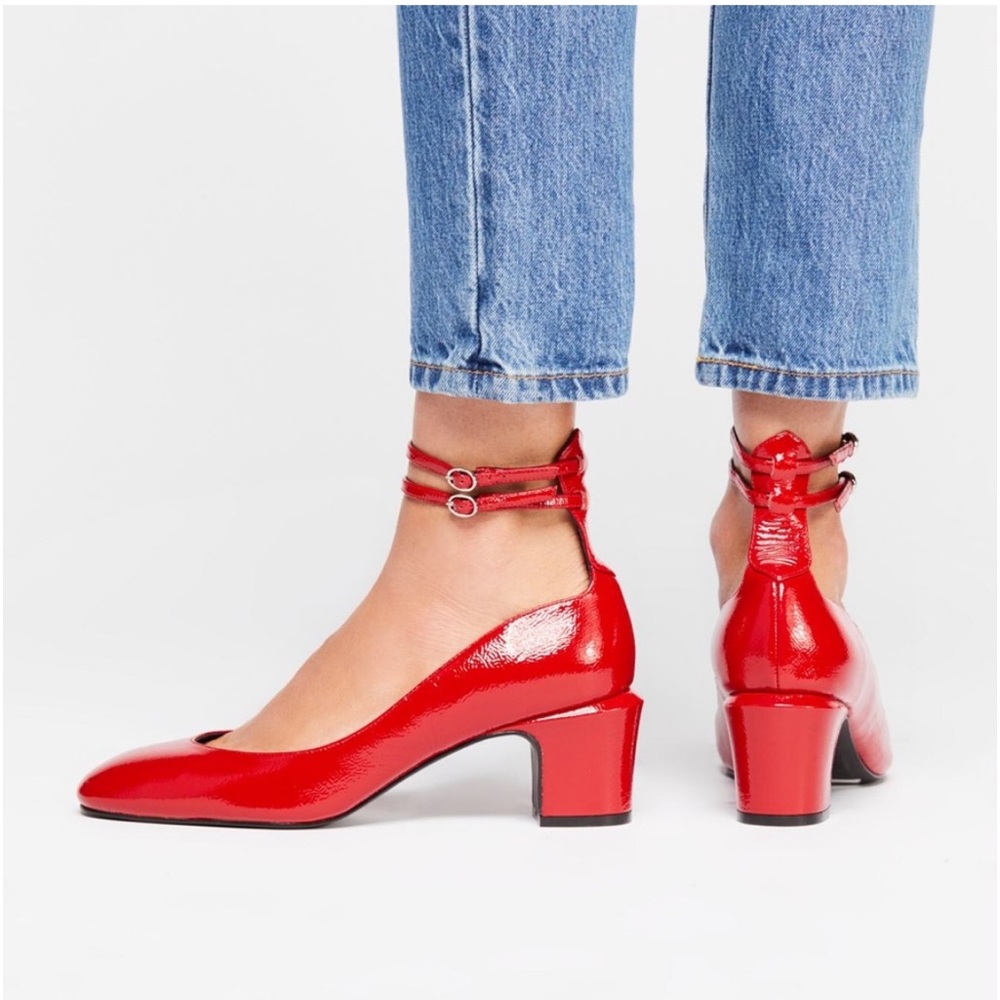 Free people Lana cherry red block heels